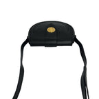 Saint Laurent Yves Vintage Round Logo Leather Shoulder Bag Black — view 4