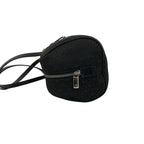 Celine C Macadam Blason Triomphe Pattern Canvas Leather Handbag Drum Bag Black — view 5
