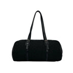 Celine C Macadam Blason Triomphe Pattern Canvas Leather Handbag Drum Bag Black — view 3