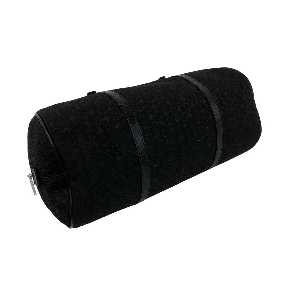 Celine C Macadam Blason Triomphe Pattern Canvas Leather Handbag Drum Bag Black — view 7