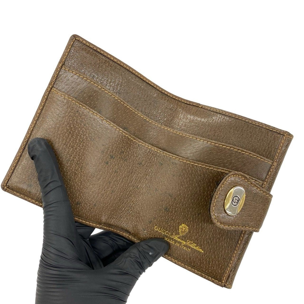 Gucci Vintage Sherry Line GG Pattern Logo Leather Bifold Wallet Brown — view 7