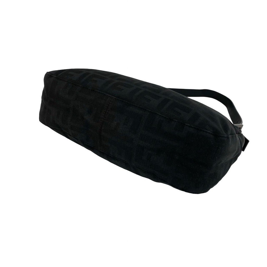 Fendi Vintage Zucca FF Pattern Canvas Leather Shoulder Bag Black — view 8
