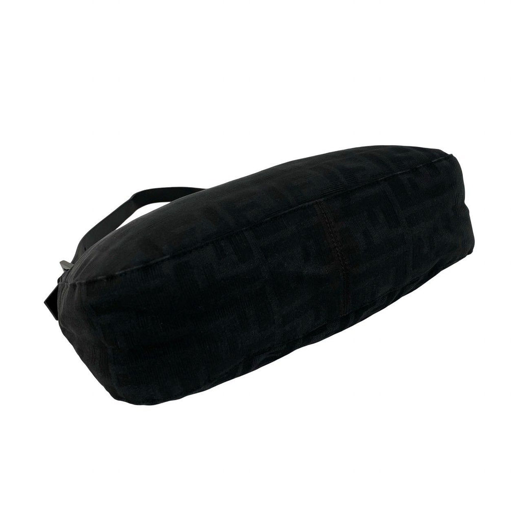 Fendi Vintage Zucca FF Pattern Canvas Leather Shoulder Bag Black — view 7