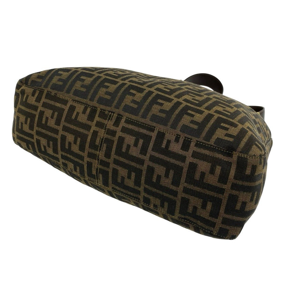 Fendi Vintage Zucca FF Pattern Canvas Leather Shoulder Bag Brown — view 8