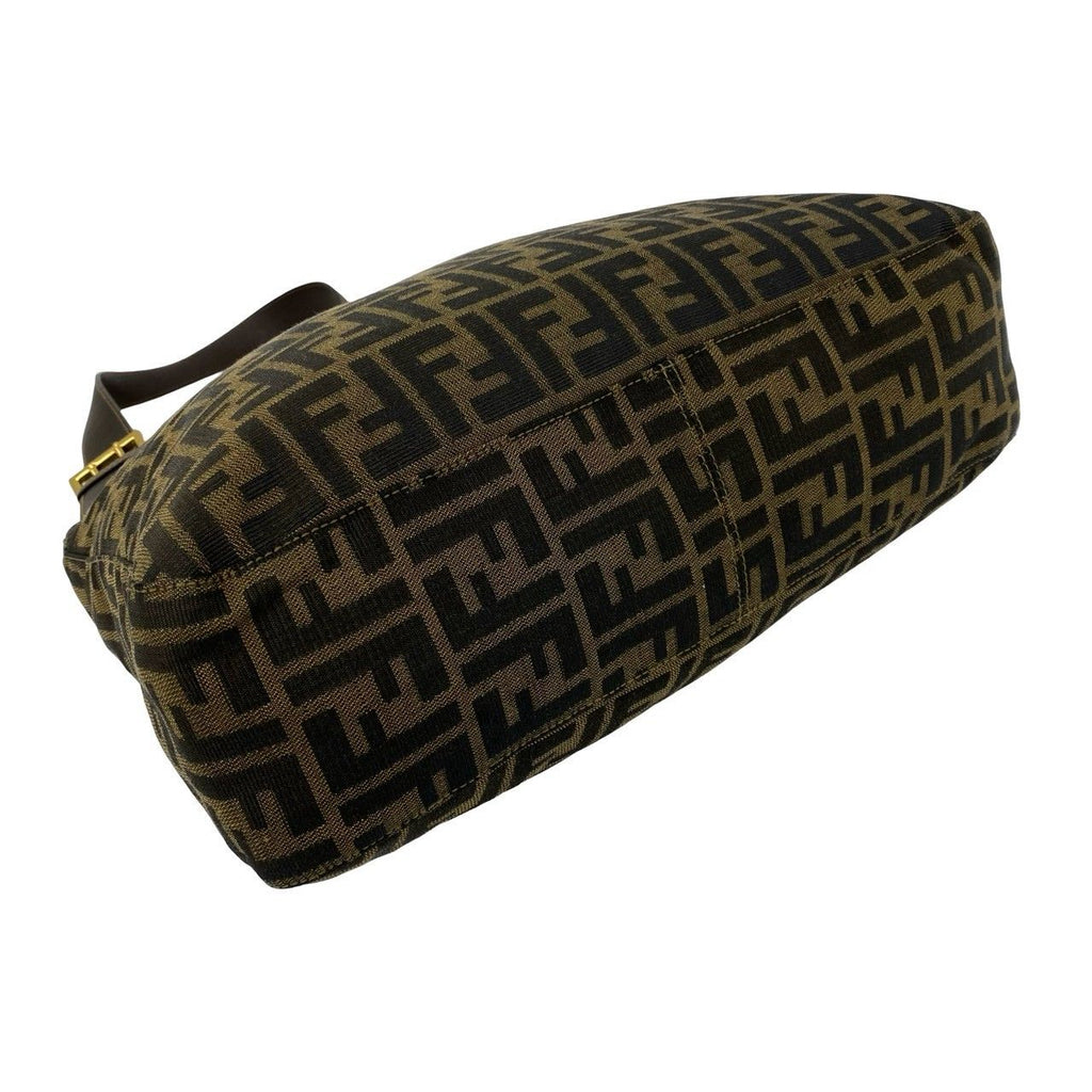 Fendi Vintage Zucca FF Pattern Canvas Leather Shoulder Bag Brown — view 7