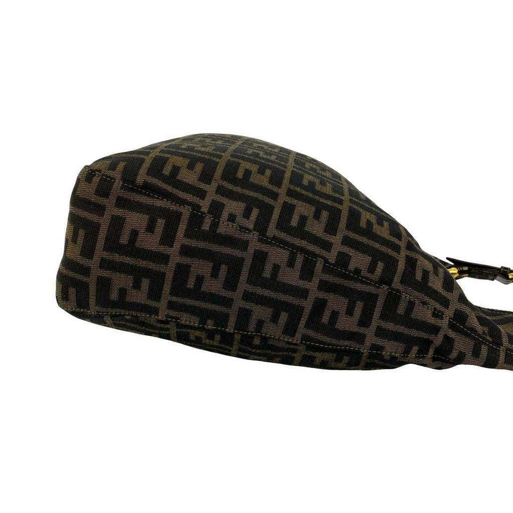 Fendi Vintage Zucca FF Pattern Canvas Leather Shoulder Bag Brown — view 6