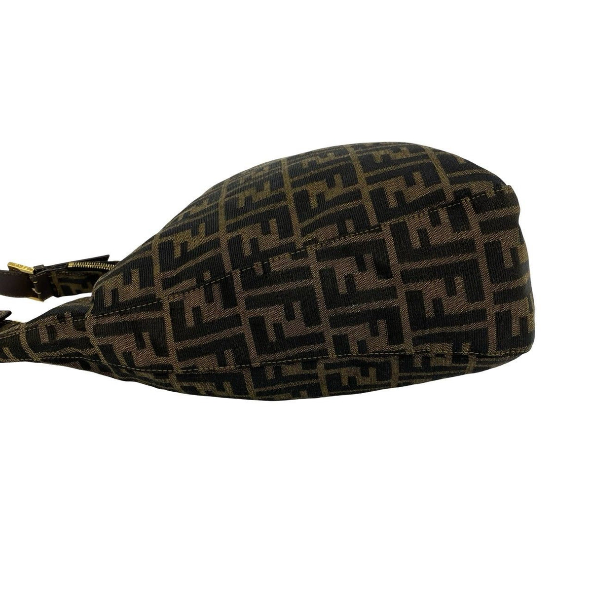 Fendi Vintage Zucca FF Pattern Canvas Leather Shoulder Bag Brown — view 5