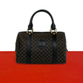 Celine Macadam Blason Pattern Triomphe Leather Mini Boston Bag Brown
