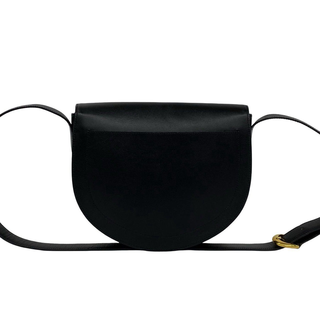 Dior Vintage CD Logo Leather Shoulder Bag Pochette Black — view 3