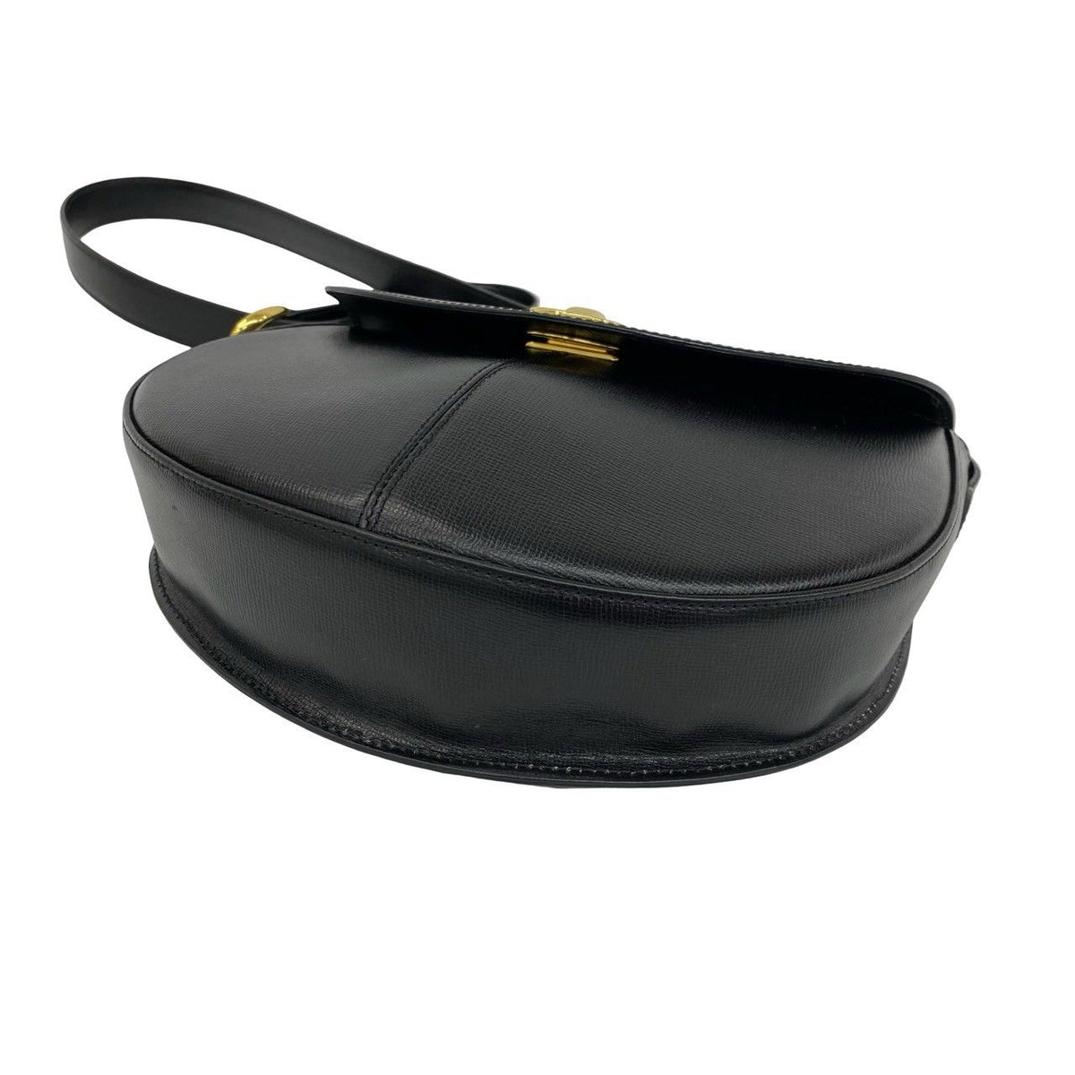 Dior Vintage CD Logo Leather Shoulder Bag Pochette Black — view 8