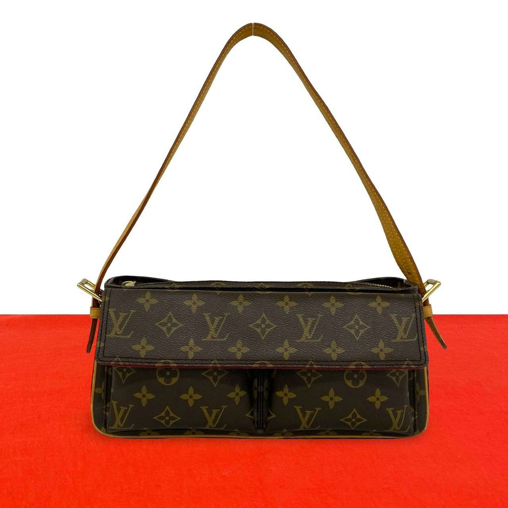 Louis Vuitton Viva-Cite MM Monogram Leather Shoulder Bag Brown