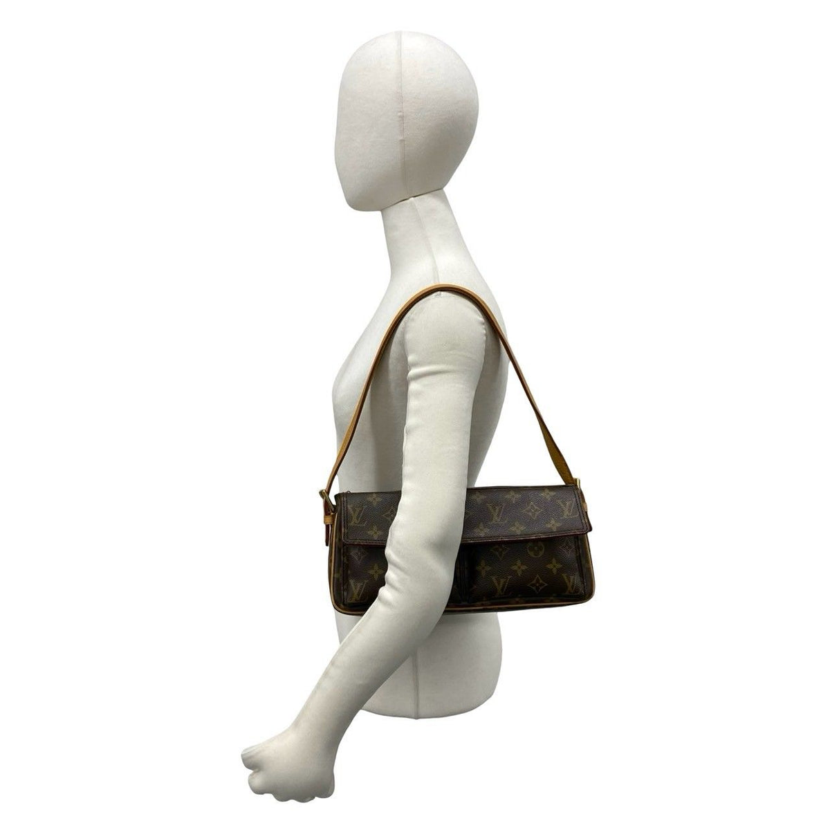 Louis Vuitton Viva-Cite MM Monogram Leather Shoulder Bag Brown — view 2