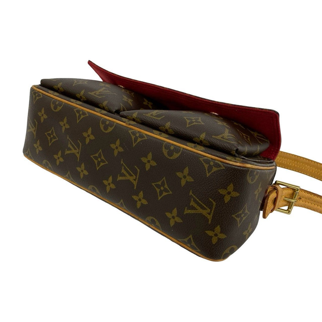 Louis Vuitton Viva-Cite MM Monogram Leather Shoulder Bag Brown — view 8