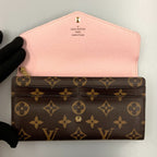 Louis Vuitton Monogram Portefeuille Sarah Bifold Wallet Brown Pink — view 5