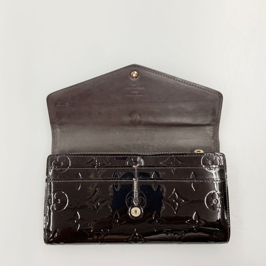 Louis Vuitton Monogram Vernis Portefeuille Sarah Bifold Wallet Purple — view 6