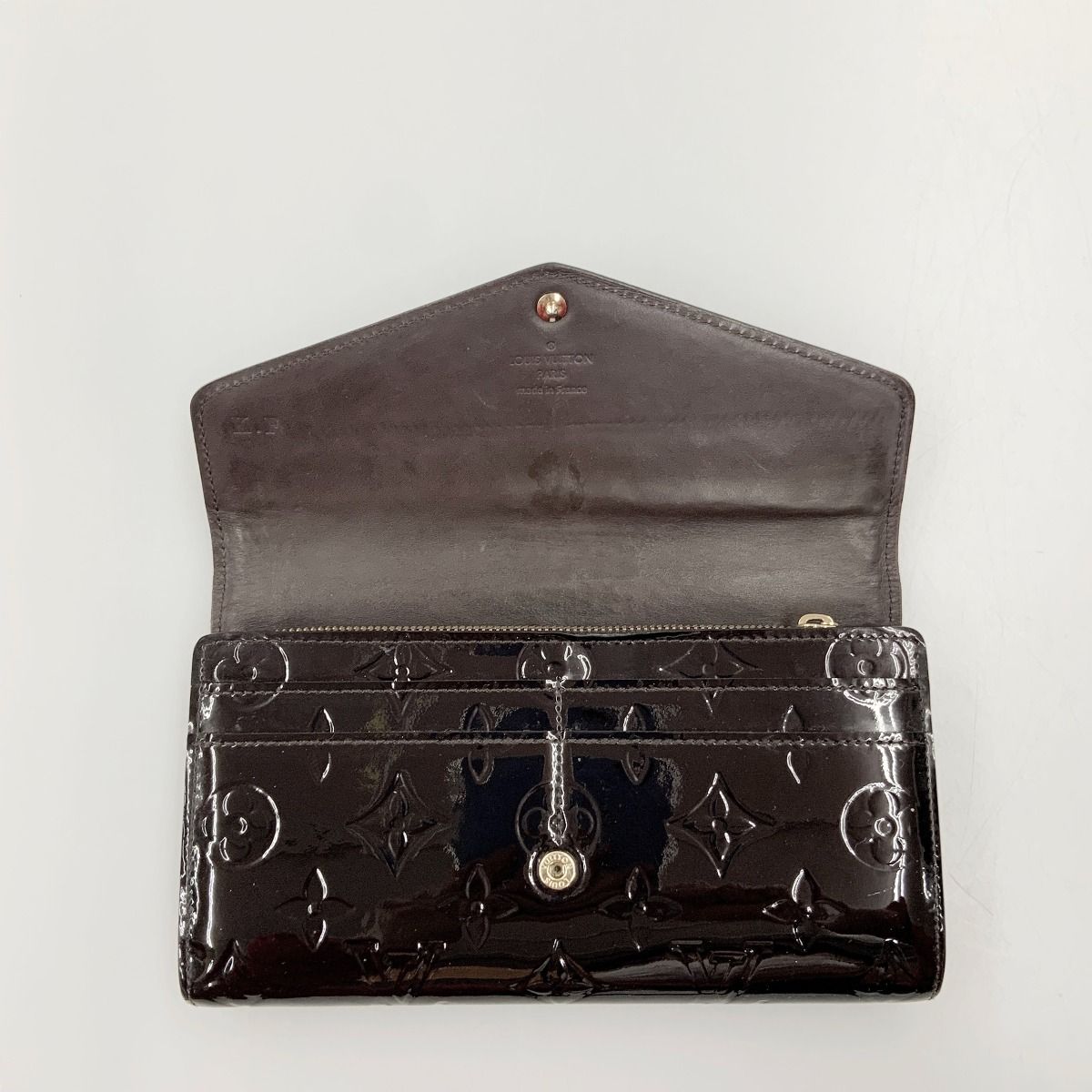 Louis Vuitton Monogram Vernis Portefeuille Sarah Bifold Wallet Purple — view 6