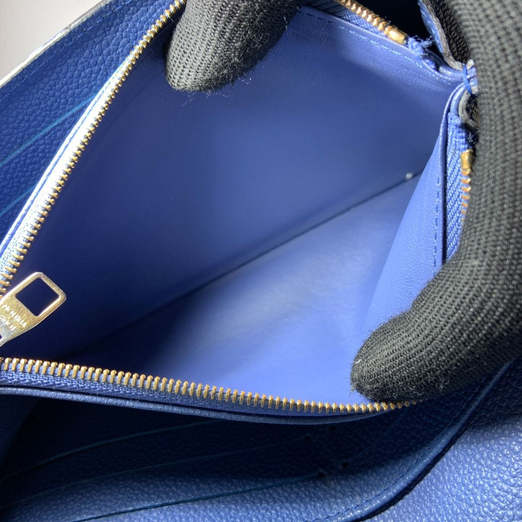Louis Vuitton Monogram Empreinte Portefeuille Sarah Bifold Wallet Blue — view 6