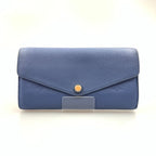 Louis Vuitton Monogram Empreinte Portefeuille Sarah Bifold Wallet Blue
