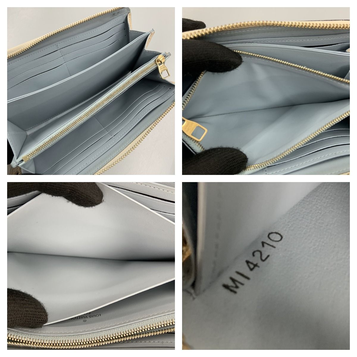 Louis Vuitton Taurillon Portefeuille Comet L Zipper Wallet Ivory — view 5