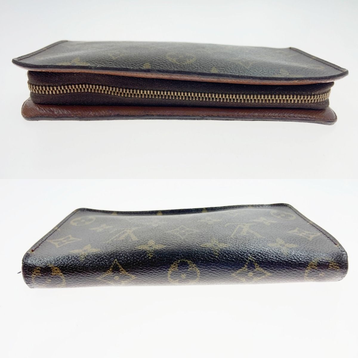 Louis Vuitton Monogram Porto Monnaie Zip Around Wallet Brown — view 6