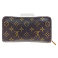 Louis Vuitton Monogram Porto Monnaie Zip Around Wallet Brown