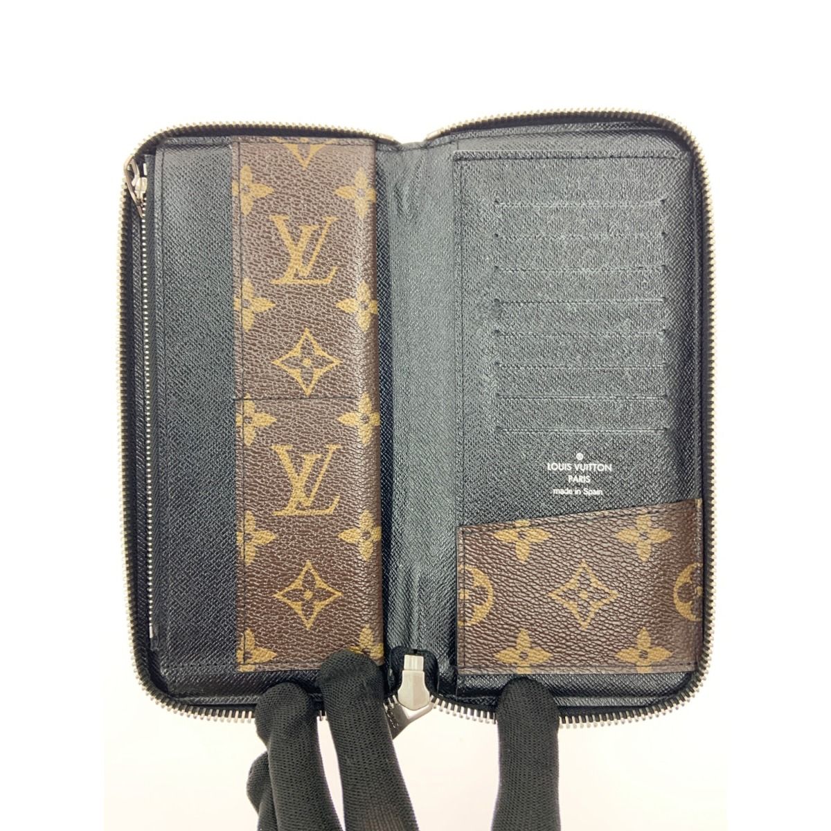 Louis Vuitton Monogram Macassar Zippy Wallet Vertical Zip Around Brown — view 4