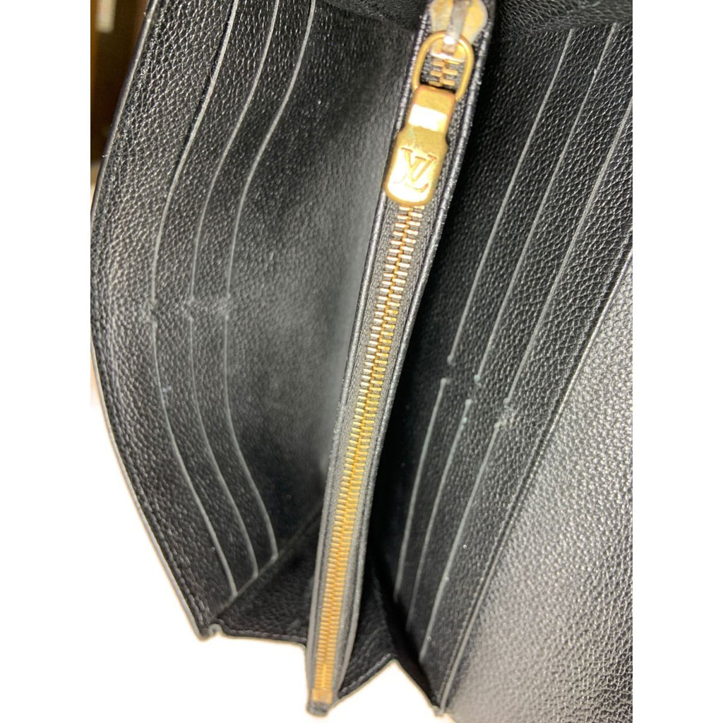 Louis Vuitton Monogram Empreinte Portefeuille Sarah Bifold Wallet Black — view 7