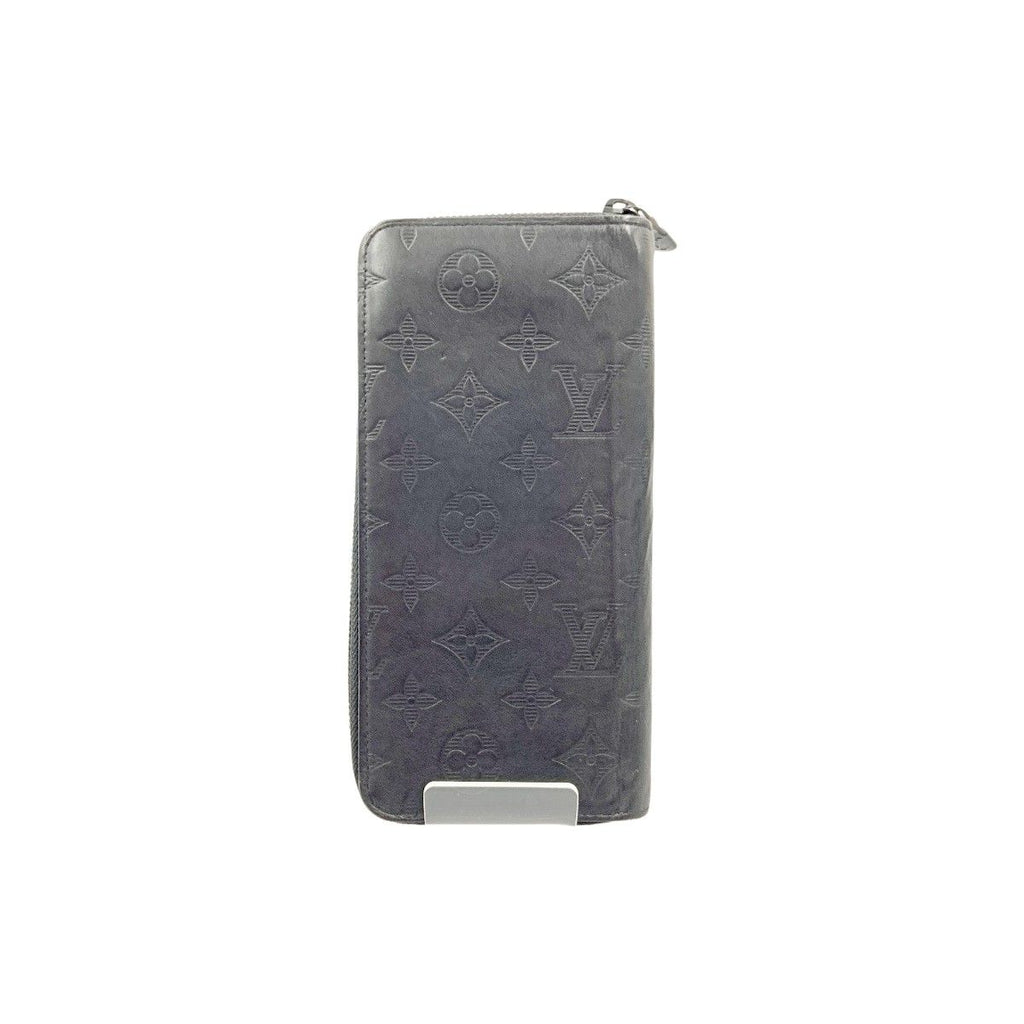 Louis Vuitton Monogram Shadow Zippy Wallet Vertical Zip Around Black