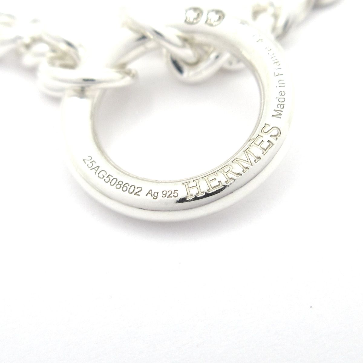 Hermes Choker Point Sellier Silver Necklace — view 5
