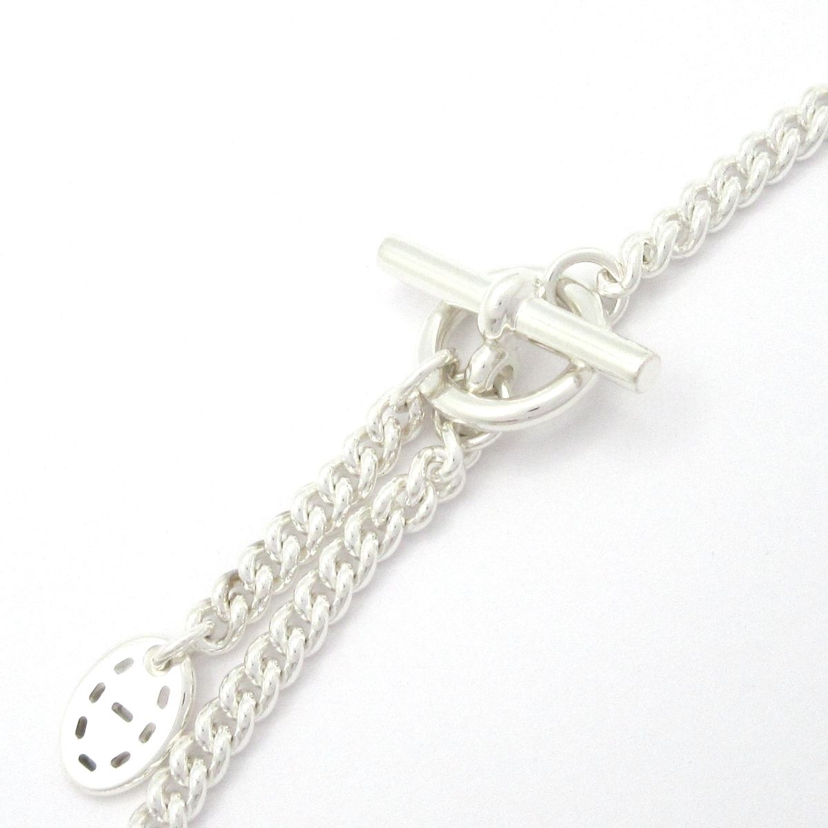 Hermes Choker Point Sellier Silver Necklace — view 4