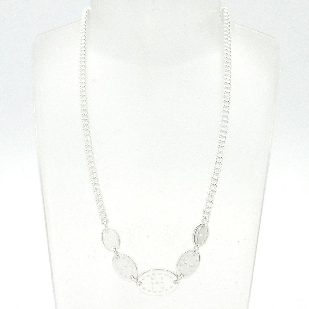 Hermes Choker Point Sellier Silver Necklace — view 2