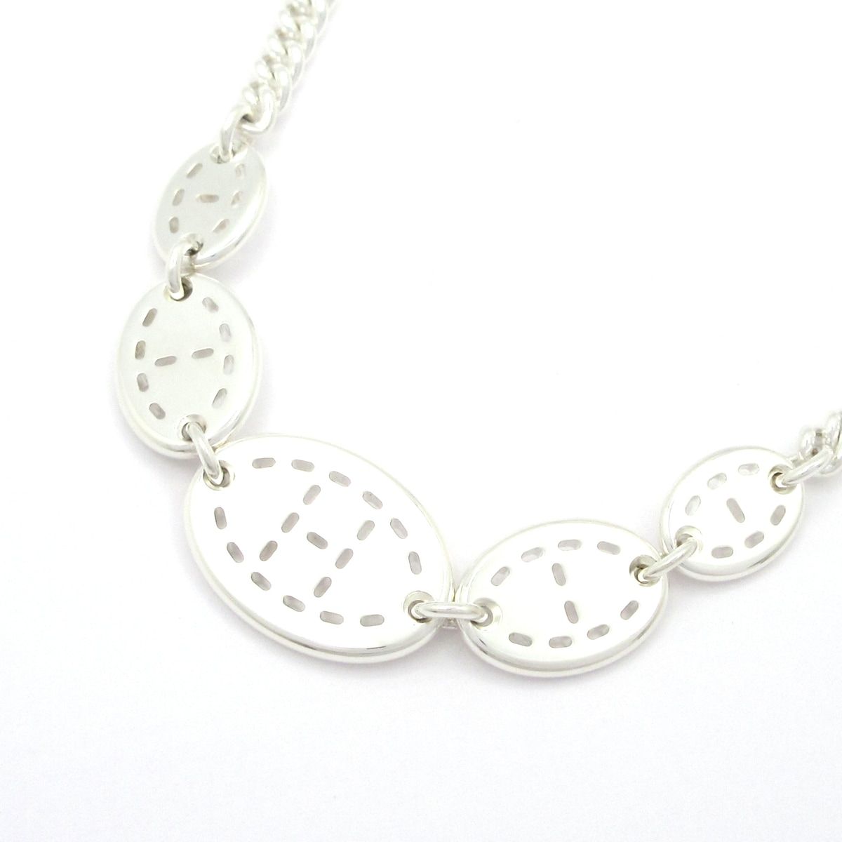 Hermes Choker Point Sellier Silver Necklace