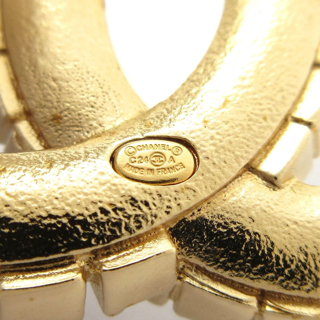 Chanel Brooch Gold Dark Gray CC Logo — view 3