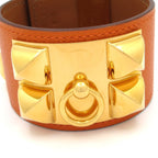 Hermes Bracelet Collier de Chien Medor Leather Orange T2 — view 2