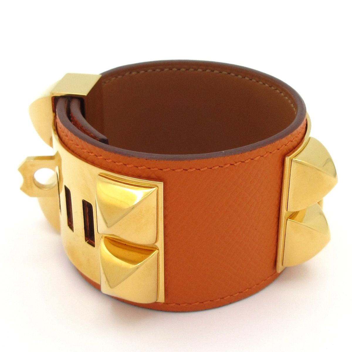 Hermes Bracelet Collier de Chien Medor Leather Orange T2 — view 6