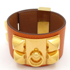 Hermes Bracelet Collier de Chien Medor Leather Orange T2