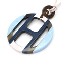 Hermes Necklace H Equipe Leather Pink Light Blue Multi