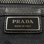 Prada Buffalo Leather Messenger Bag Black — view 5