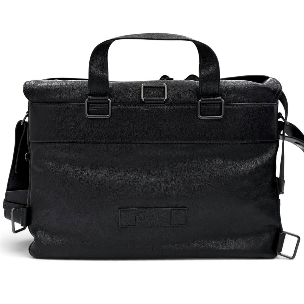 Prada Buffalo Leather Messenger Bag Black — view 4