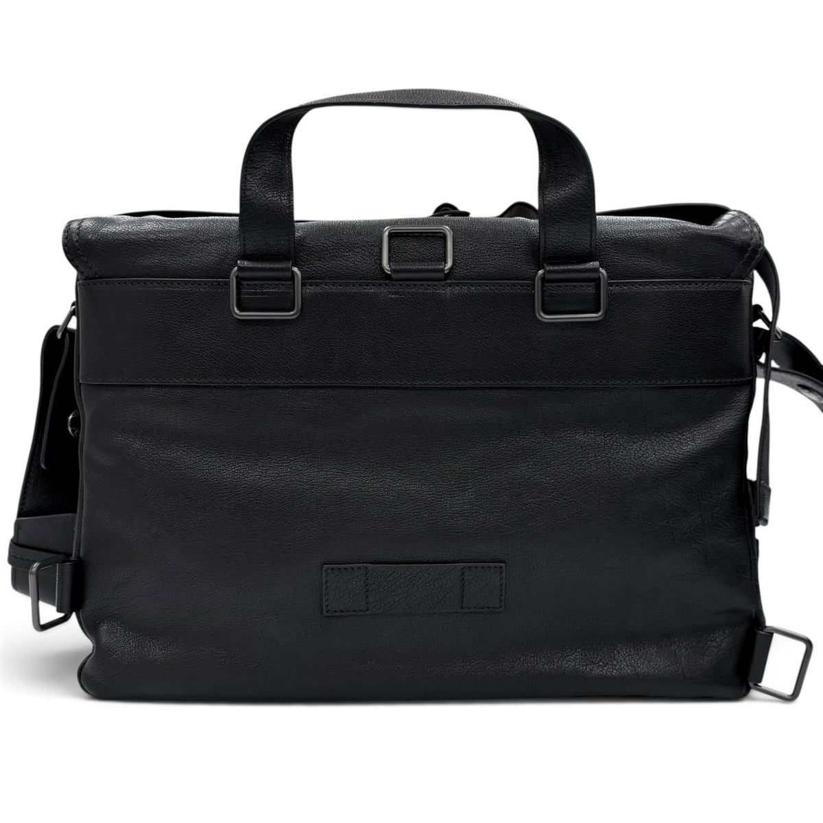 Prada Buffalo Leather Messenger Bag Black — view 4