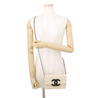 Chanel Chain Wallet CC Logo Caviar Leather Black Shoulder Bag — view 4