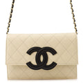 Chanel Chain Wallet CC Logo Caviar Leather Black Shoulder Bag