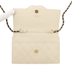 Chanel Chain Wallet CC Logo Caviar Leather Black Shoulder Bag — view 5