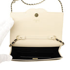 Chanel Chain Wallet CC Logo Caviar Leather Black Shoulder Bag — view 6