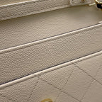 Chanel Chain Wallet CC Logo Caviar Leather Black Shoulder Bag — view 8