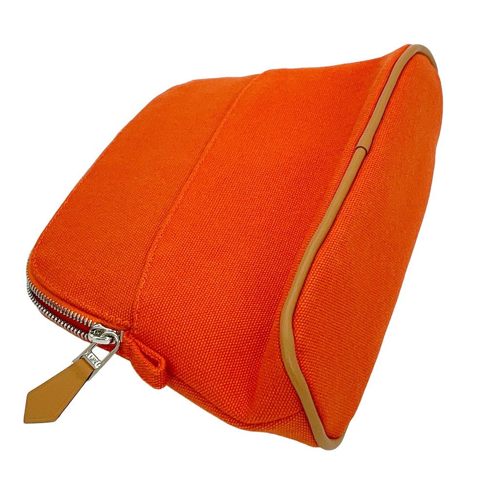 Hermes Pouch Bolide Mini Orange Fu Silver Canvas Case — view 5