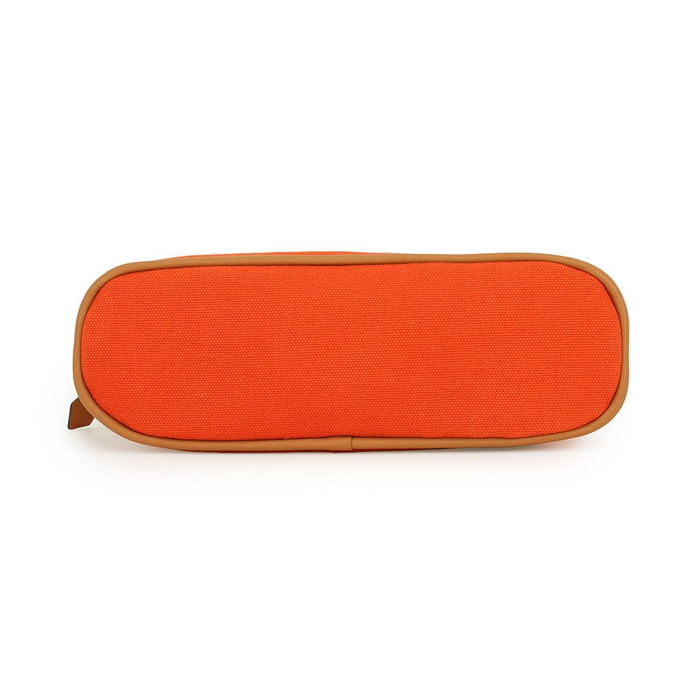 Hermes Pouch Bolide Mini Orange Fu Silver Canvas Case — view 3