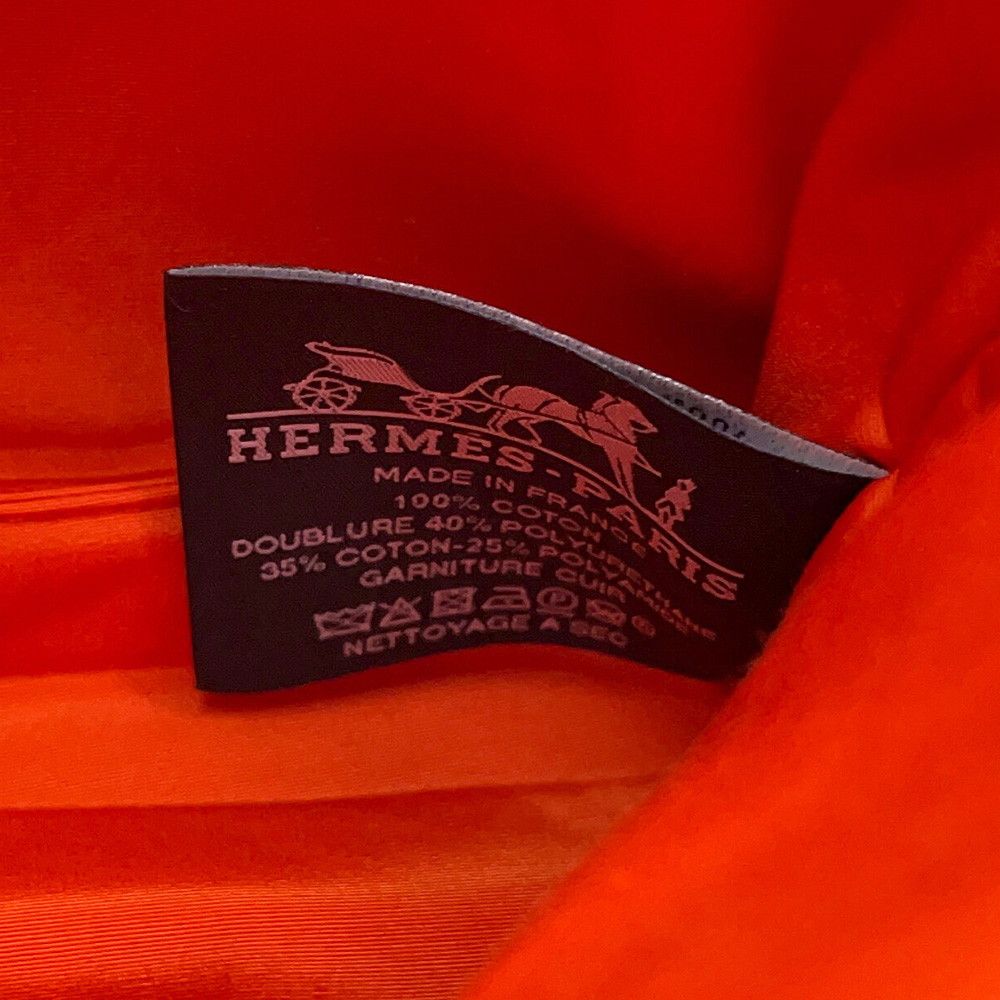 Hermes Pouch Bolide Mini Orange Fu Silver Canvas Case — view 7