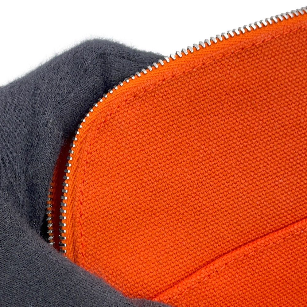 Hermes Pouch Bolide Mini Orange Fu Silver Canvas Case — view 6