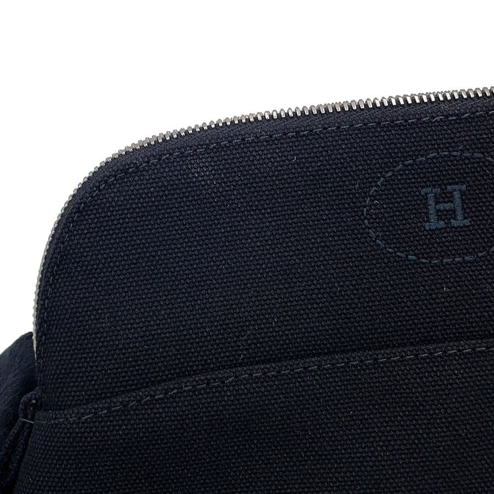Hermes Pouch Bolide Mini Black Silver Canvas Case — view 6